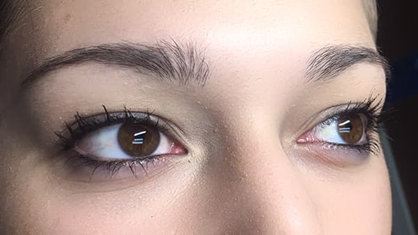 Sample image of eyes before permanent eyebrows