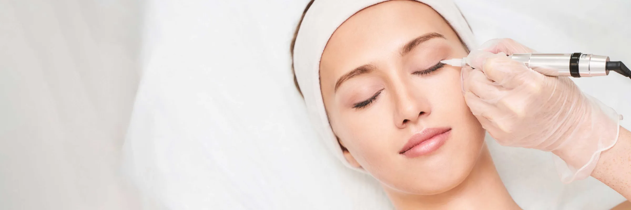 Close-up of detailed permanent makeup work